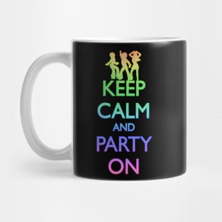 KEEP CALM AND PARTY ON, Rainbow Tinsel Mug